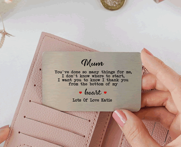 Personalised Mum Mammy Mummy You've Done So Many.. Brushed Steel Silver Style Metal Wallet / Purse Sentimental Card